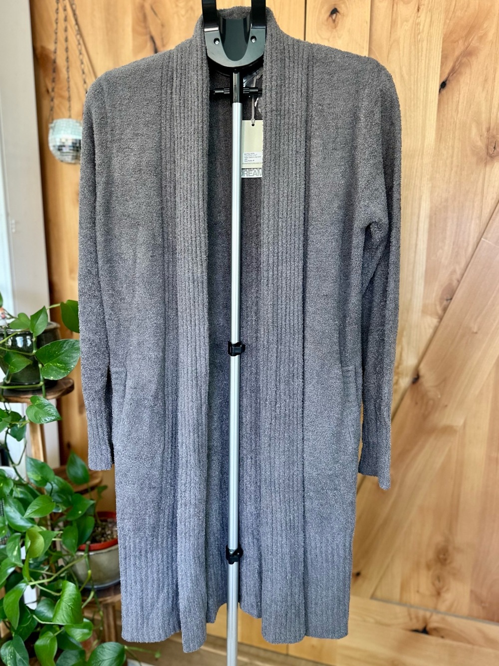 Barefoot Dreams NWT CozyChic Lite Catalina Long Cardigan Ash Gray Petite M
